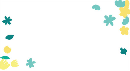 Fashionable frame of flowers. Spring background design, colorful bright flowers, decorative beautiful garden. Place for text. Design for postcard, invitation, web. Vector illustration