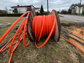 A pipe made of high density polyethylene PE - HD.