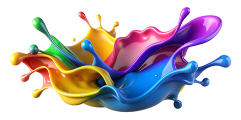 Immersive Artistry: 3D Exploration of Paint Splash