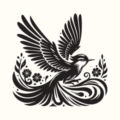 Obraz premium Bird Silhouette Illustration Vector Design