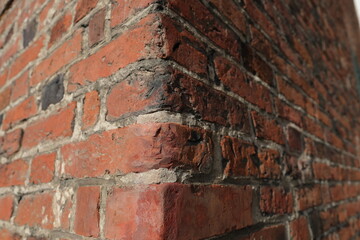 Colorful corner of brick walls