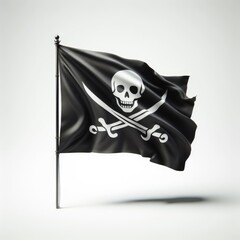 pirate flag with skull and crossbones on white
