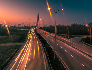 traffic on highway at night © Jurand