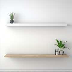 Shelf tv in modern empty room,minimal