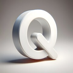 3d white Q letter