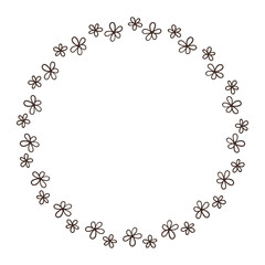 Hand drawn frame with chamomile. Clipart in doodle style. Vector Isolated illustration on a white background. Perfect for daily planner,  social media,  greeting card.