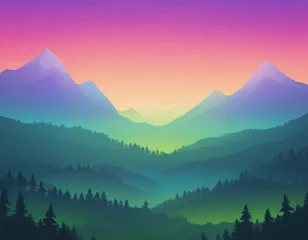 Poster sunrise in mountains © Erdem