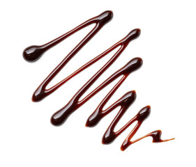 Chocolate syrup drop isolated on a white background - 752500028