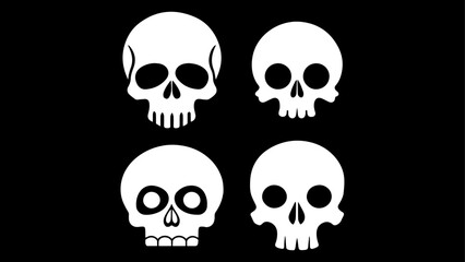 set of skull vectors