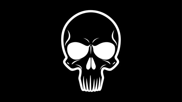 skull on black, vector, illustration