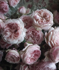 Beautiful fresh pink roses, close-up.