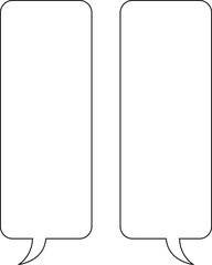 Set of blank white speech bubble in flat design, chatting box, message box icon. Balloon doodle style of thinking sign symbol. Speech bubble isolated on background.