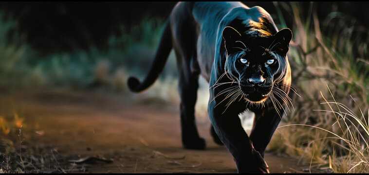 Black panther in the wild
