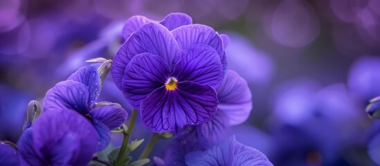 Blooming purple flowers creating a mesmerizing display in a vibrant garden