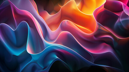 Obraz premium illustration of wavy rainbow cloth, dynamic flow