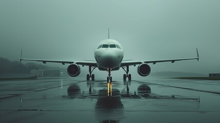 Duży samolot pasażerski na górze pasa startowego lotniska