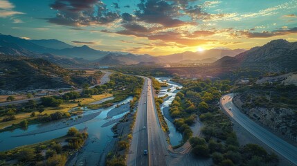 A breathtaking drone shot capturing the contrast