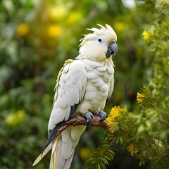 yellow and white parrot