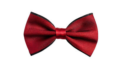 Red bow tie isolated on transparent background.