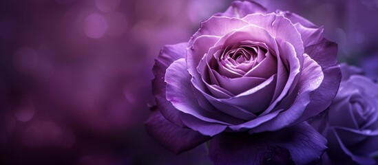 Exquisite purple rose floral bloom in elegant botanical composition for romantic design