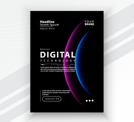 Poster brochure cover banner presentation layout template, Technology digital futuristic internet network connection black background, Abstract cyber future tech communication, Ai big data science 3d