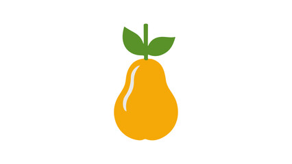 simple illustration of pear with leaf