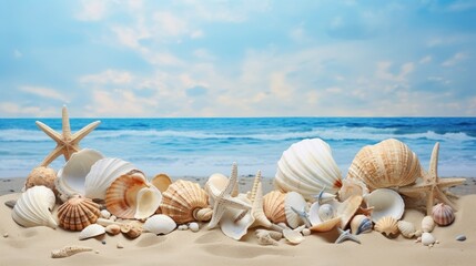 shells on the beach, generative ai