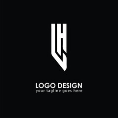 UH UH Logo Design, Creative Minimal Letter UH UH Monogram - obrazy, fototapety, plakaty