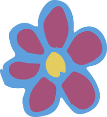 Sakura, pink flowers, hand-drawn illustration on transparent, png. Plumeria. Tropical plants and flowers.