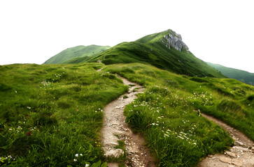 Mountain path isolated on Transparent Background. Ai Generated	 - obrazy, fototapety, plakaty