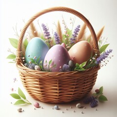 Obraz na płótnie Canvas basket with eggs 