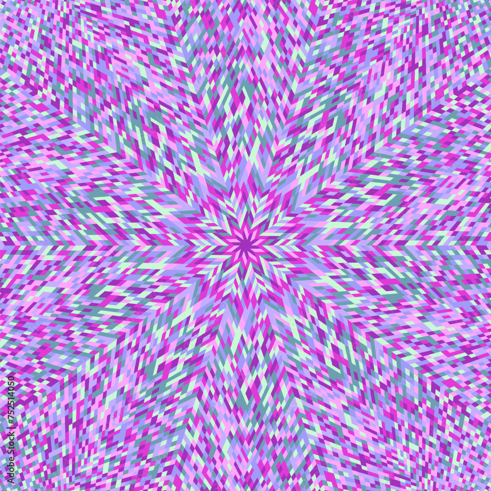 Poster circular tile pattern background - colorful psychedelic abstract vector design