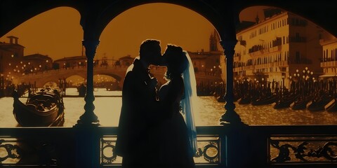 Venetian Eternity: A Cinematic Ode to Love - Immortalizing the Tender Embrace of Newlyweds Amidst the Timeless Beauty of Venice's Canals