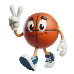 Basketball character cartoon 3D style, isolated