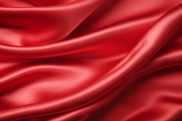 Obraz premium Red silk textile texture with folds.