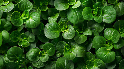 Lush microgreens, close-up, healthy eating concept, top view