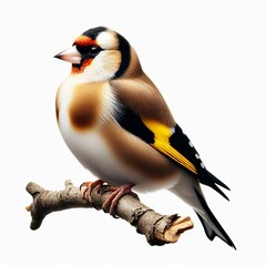 Goldfinch bird on white background
