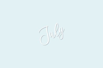 Prénom July au design simple sur fond bleu pastel clair