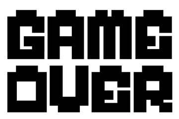Game over pixel text vector