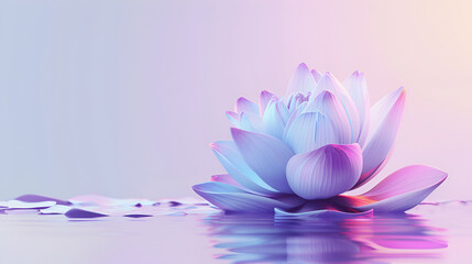 Lotus flower soft purple on pastel pink background with copy space Vesak, Wesak day Buddha Purnima