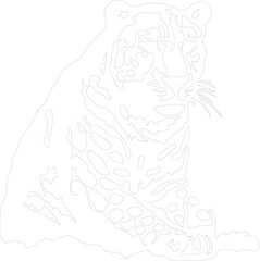 snow leopard outline