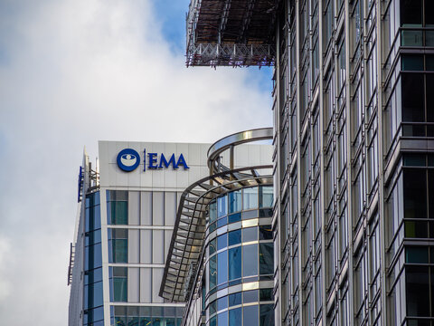 London, United Kingdom - February 26, 2024: European Medicines Agency - EMA has been based in Amsterdam since March 2019. Previously it operated based in London