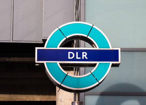 London, United Kingdom - February 26, 2024: The Docklands Light Railway (DLR) is an automated light metro system primarily serving the redeveloped Docklands area of London