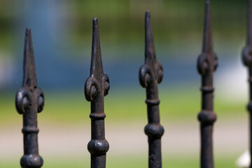 Steel fence, details made of black steel