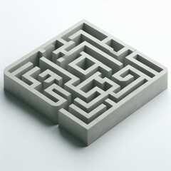 3d maze with render of a labyrinth 
