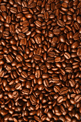 Aroma brown roasted coffee beans. Arabica, food background. - 752521692