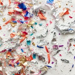 Fototapeta na wymiar colored foil confetti background.