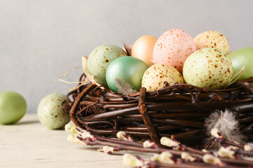 Easter background with space for text. Spring time - 752523248