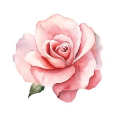 beautiful pink rose flowers watercolor isolated on white background