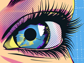 Pop art - Extreme close up of a woman's eye II, staring at you